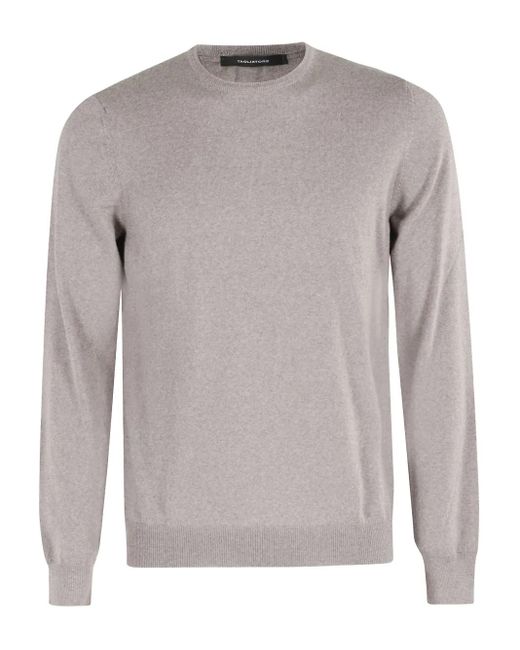 Jersey de lana con cuello redondo Tagliatore de hombre de color Gray