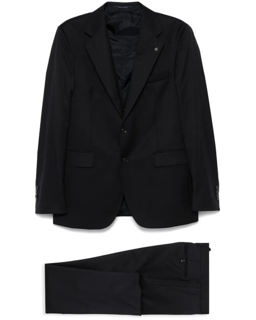 Tagliatore Black Virgin-Wool Suit for men