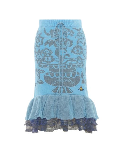 Vivienne Westwood Blue Jupe Julia À Fleurs