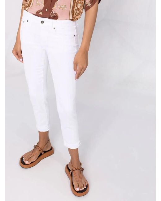 Dondup White Cropped Denim Jeans