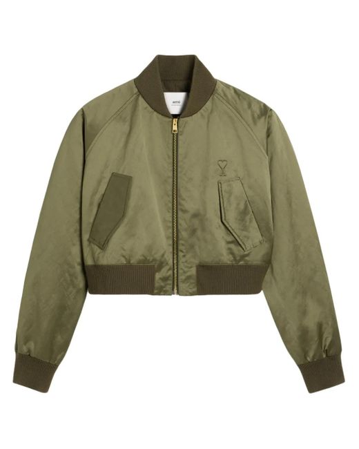 Bomber Vert Ami De Coeur En Satin De Coton AMI en coloris Green