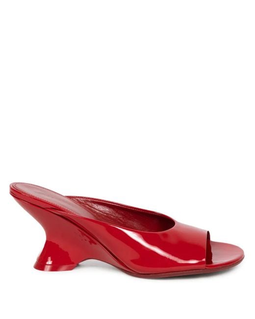 Dries Van Noten レザーミュール Red