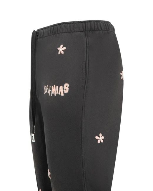 NAHMIAS Black Flower Gromes Wide-Leg Trousers for men