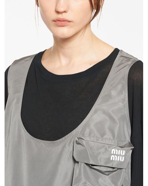 Miu Miu Gray Cargo-pocket Minidress