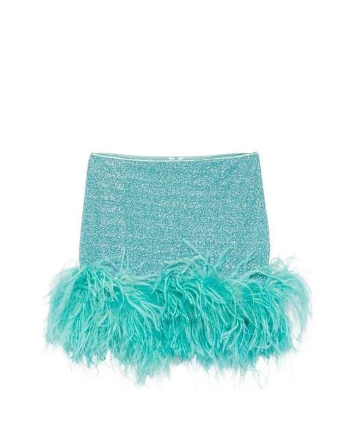 Oseree Blue Lumiere Plumage Mini Skirt