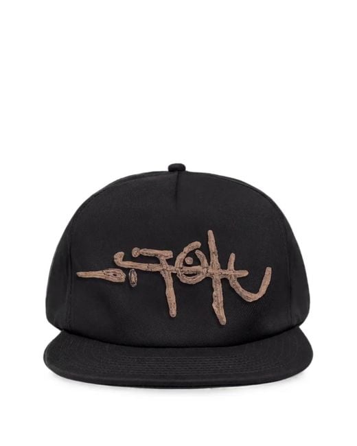 Travis Scott Black Utopia A4 Logo-Appliqué Cap for men