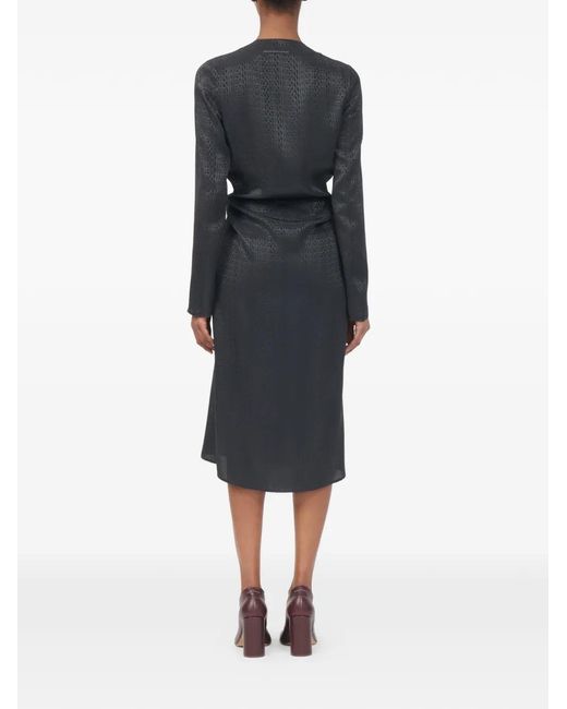 MM6 by Maison Margiela Black Jacquard Wrap Dress