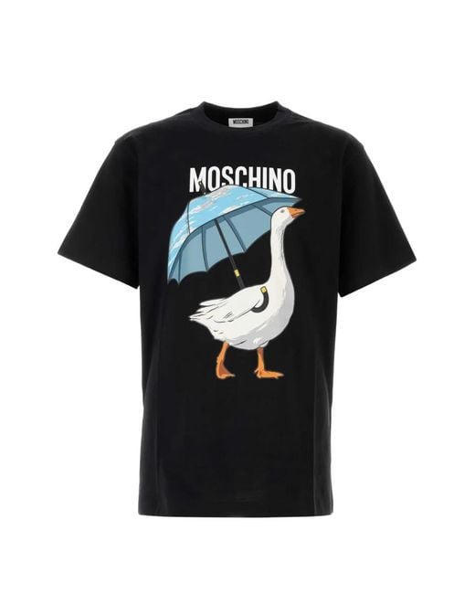 Moschino Black Goose-Print T-Shirt for men