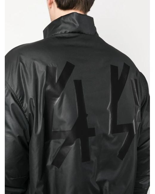 44 Label Group Black Logo-Print Bomber Jacket for men