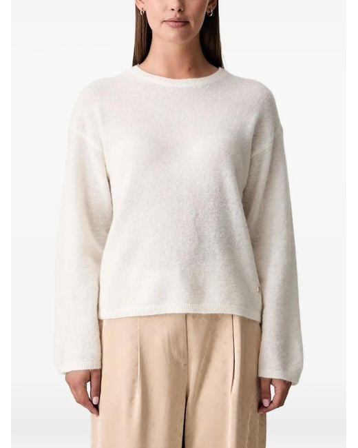 Mos Mosh White Mape Crew-Neck Sweater