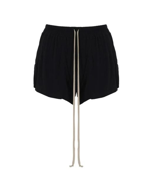 Rick Owens Black Drawstring Shorts