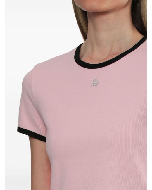 T-shirt con strass di B+ AB in Pink