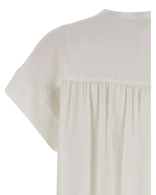 Kaos Gesmockte Flared Blouse in het White