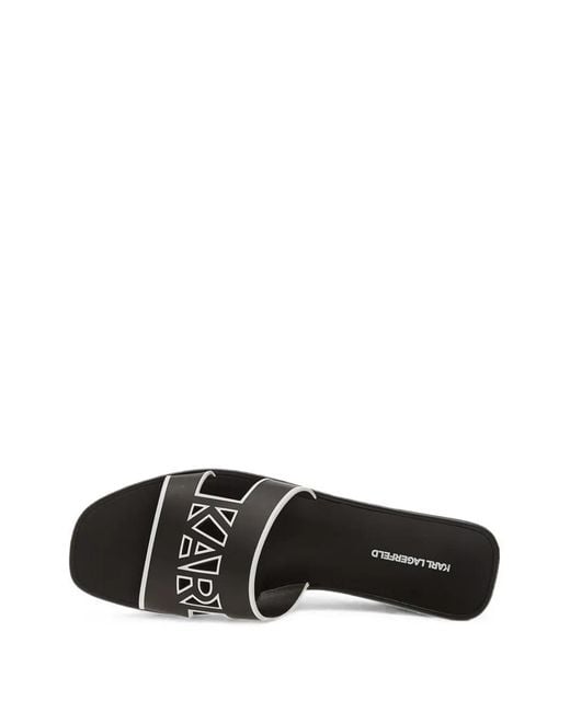 Karl Lagerfeld White Sandales À Découpes Logo