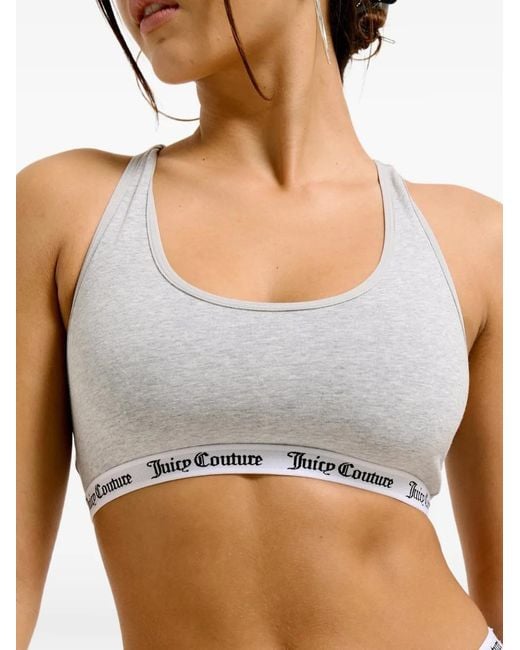 Juicy Couture Blue Logo-Tape Racerback Bralette