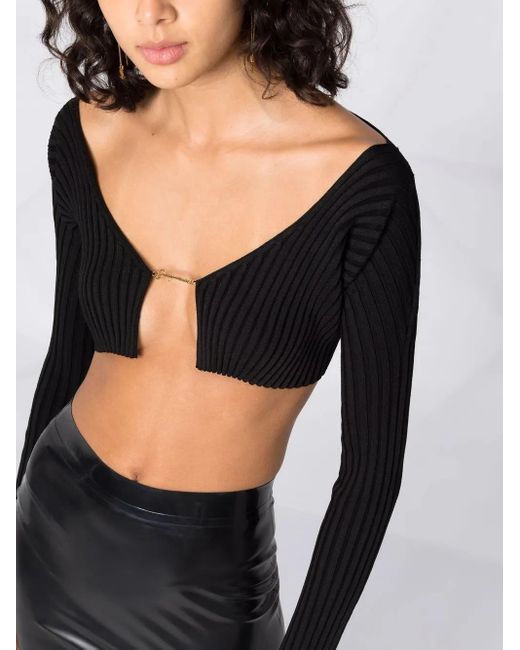 Jacquemus La Maille Pralu Cropped Vest in het Black