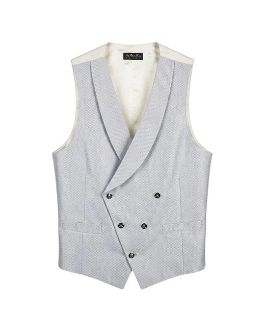 L.b.m. 1911 Gray Double-Breasted Micro-Dot Waistcoat for men