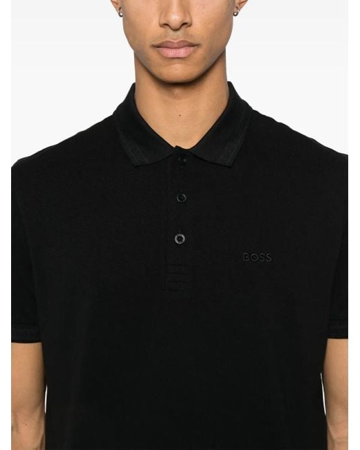 Boss Black Logo-Embroidered Polo Shirt for men