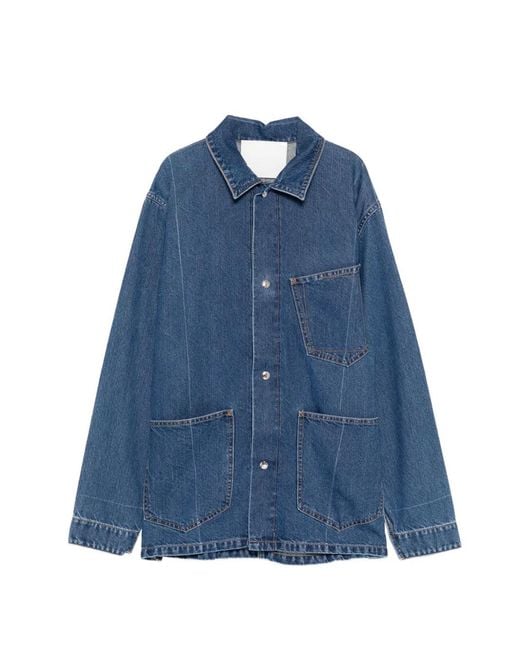 Setchu Blue Exposed-Seam Pockets Jacket