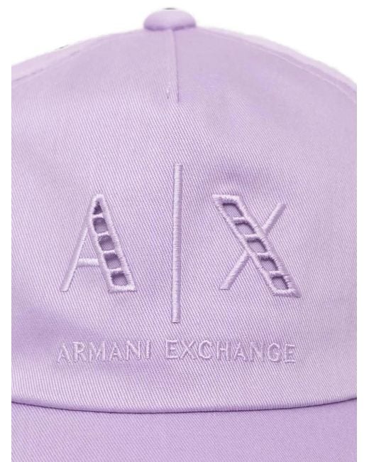 ARMANI EXCHANGE Purple Logo-Embroidered Cap