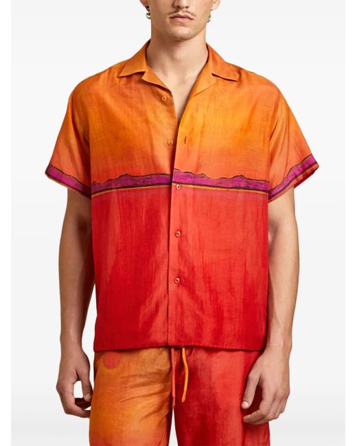 Donde Esteban Orange Chemise Baru for men