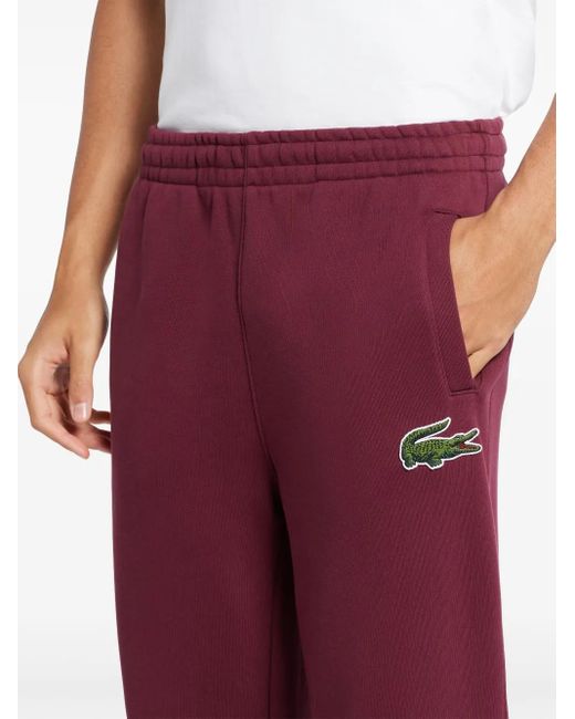 Lacoste Red Logo-Patch Track Trousers for men