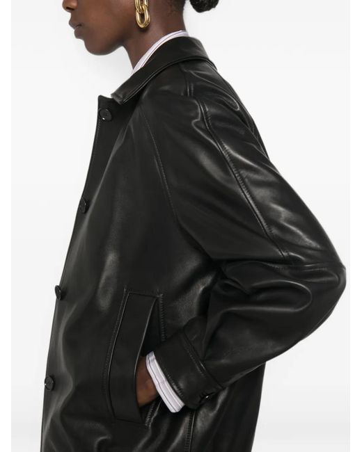 Salvatore Santoro Black Button-Up Leather Jacket