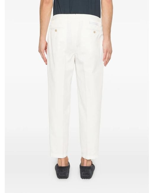 Briglia 1949 White Portobello-D Pleated Trousers for men