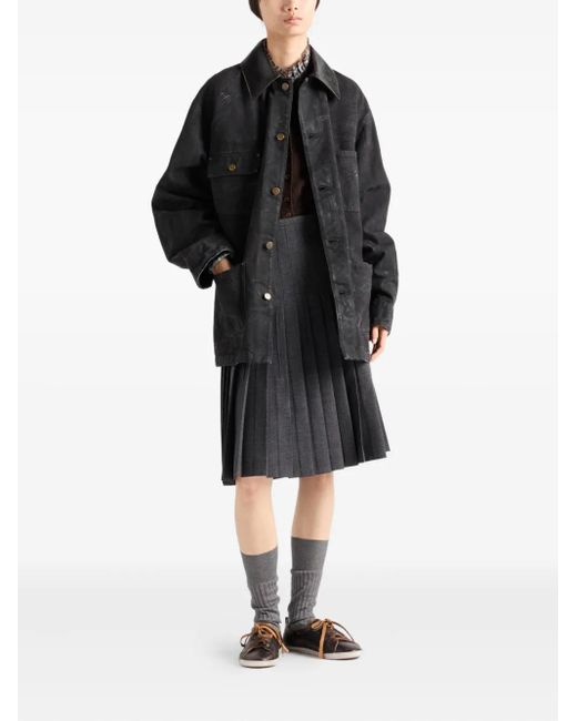 Prada Black Canvas Oversized Jacket