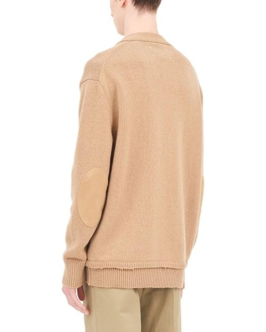 Maison Margiela Vest Met V-Hals En Elleboogpatch in het Natural voor heren