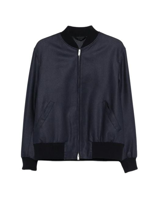 Lardini Blue Zip Bomber Jacket for men