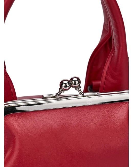 Y's Yohji Yamamoto Red Leather Tote Bag