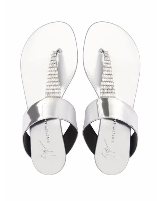 Giuseppe Zanotti Metallic Cleta Crystal-Embellished Sandals