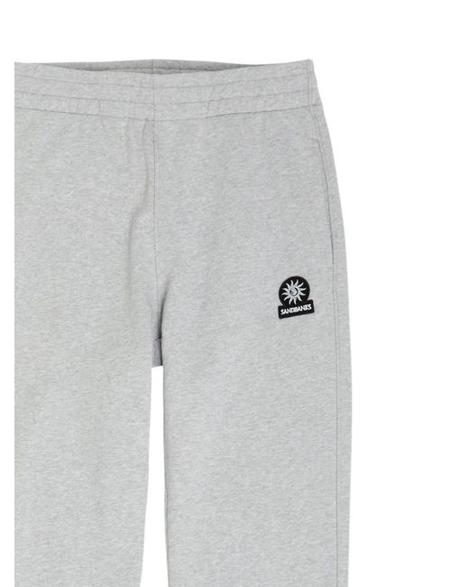 Sandbanks Gray Logo-Patch Track Pants for men