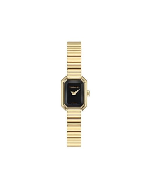Ferragamo White Crystal Tank Petite 20Mm Watch