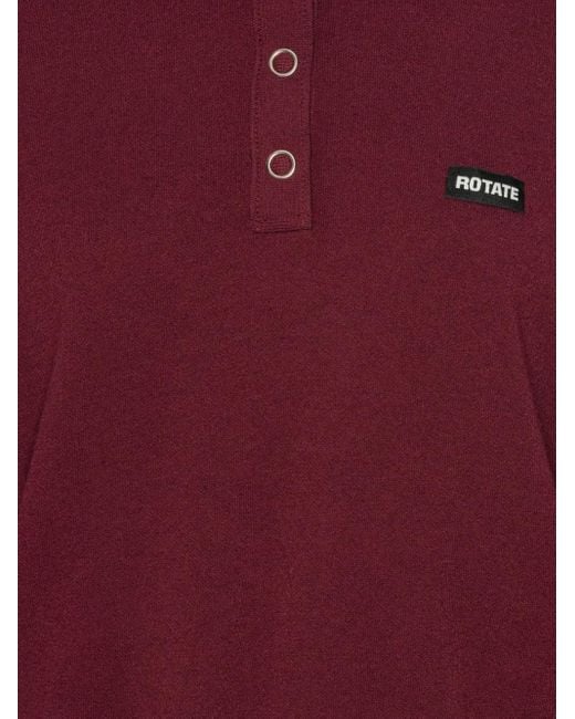 ROTATE BIRGER CHRISTENSEN Red Burgundy Polo Shirt With Logo Patch