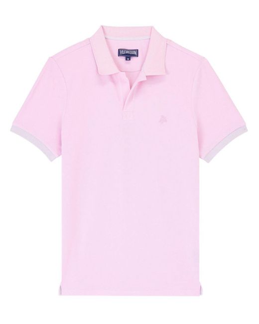 Vilebrequin Besticktes Poloshirt aus Bio-Baumwolle in Pink für Herren