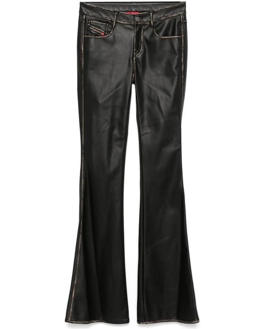 DIESEL Black Flared Leg Trousers
