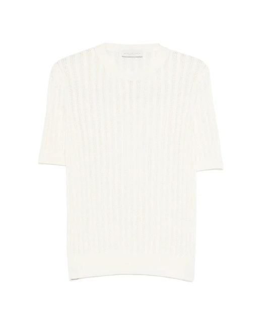 LUIGI GENTILE White Short-Sleeve Sweater for men