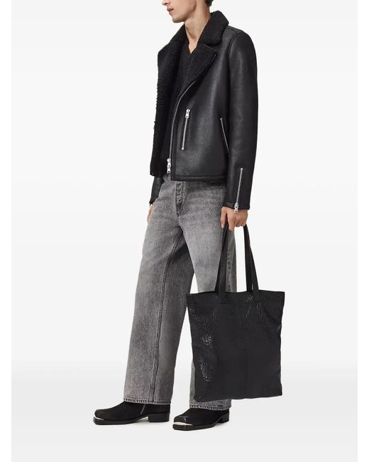 AllSaints Black Correz Zip-Fastening Jacket for men