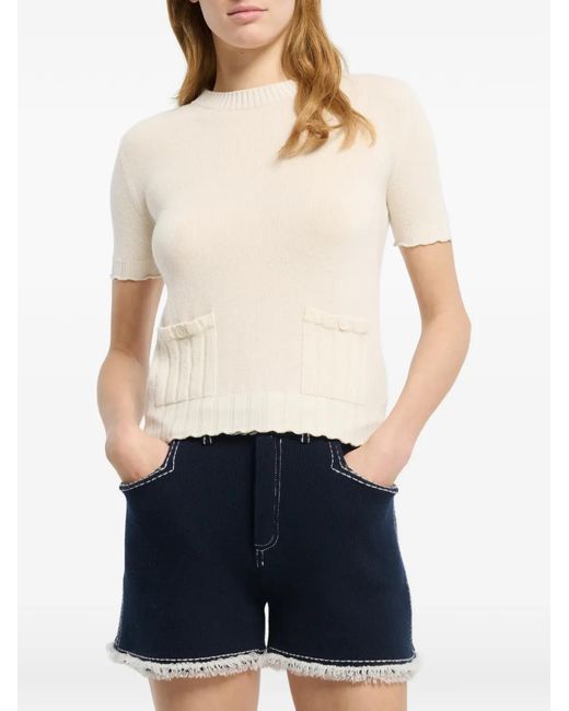 Barrie Geribbelde Top in het White