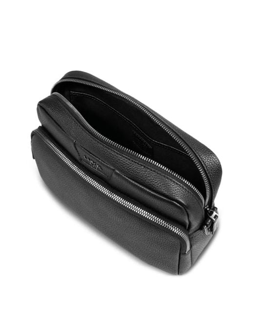 Lancel Black Double-Zip Leather Clutch Bag for men