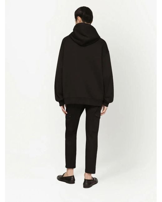 Dolce & Gabbana Black Logo-Tag Cargo Trousers for men
