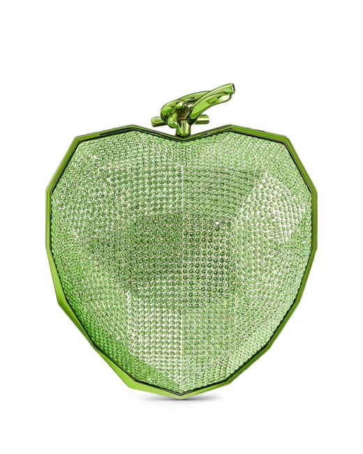 Jimmy Choo Green Faceted Heart Clutch Bag
