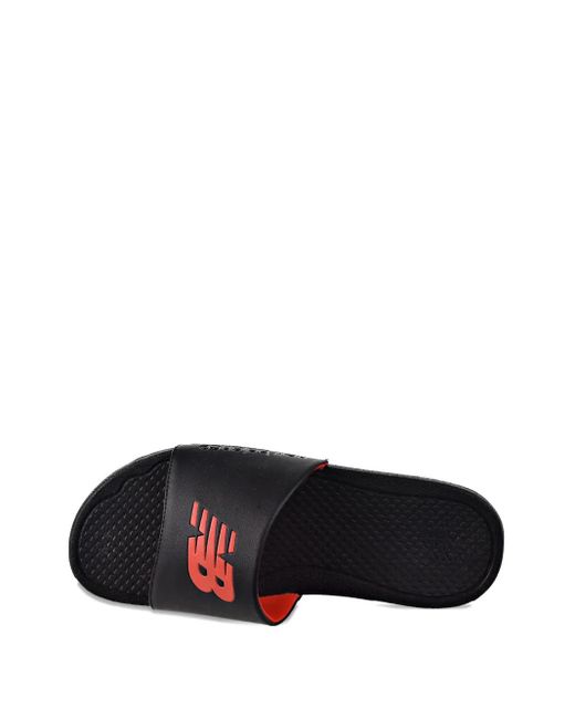 New Balance Black Pro Logo-Embossed Slides for men