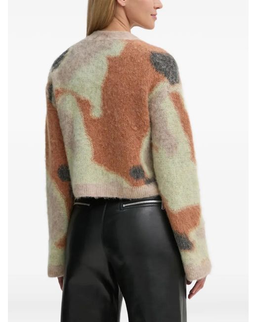 Nanushka Natural Regular Fit Buttoned Cropped Cardigan