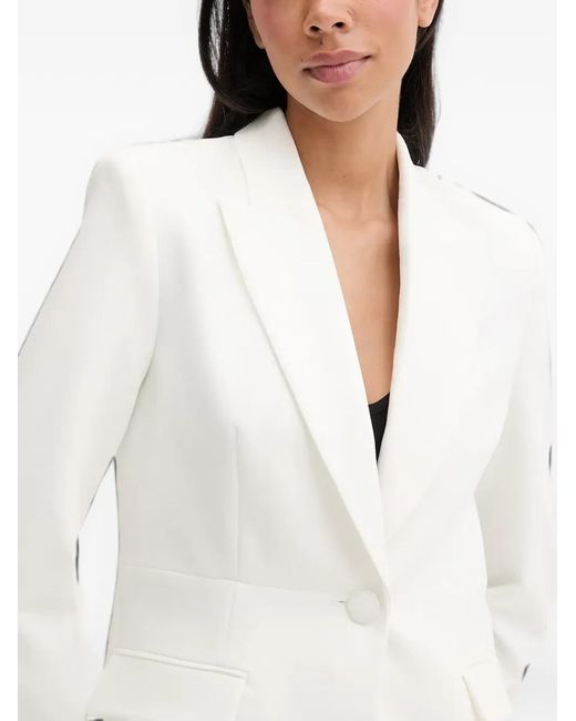 Morgan White Lace-Panel Blazer