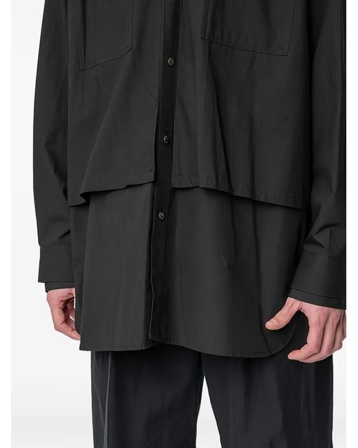 The Viridi-anne Gray Button-Up Chest-Pocket Shirt for men