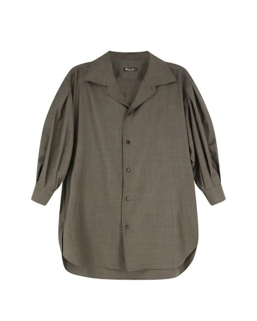 Loro Piana Gray Elyze Bowling-Collar Shirt