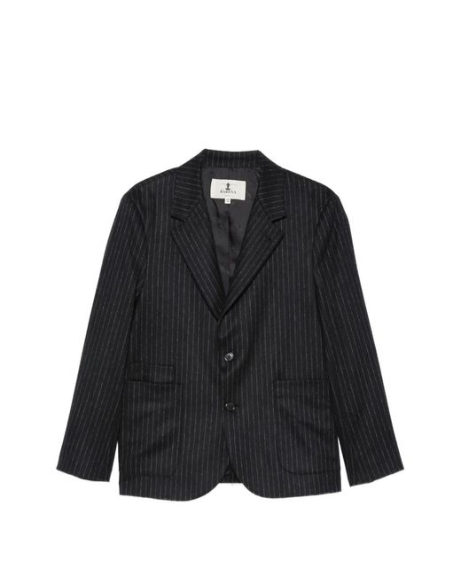 Barena Black Pinstripe-Pattern Blazer
